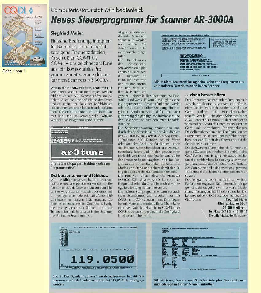 Beitrag in CQDL 5/99