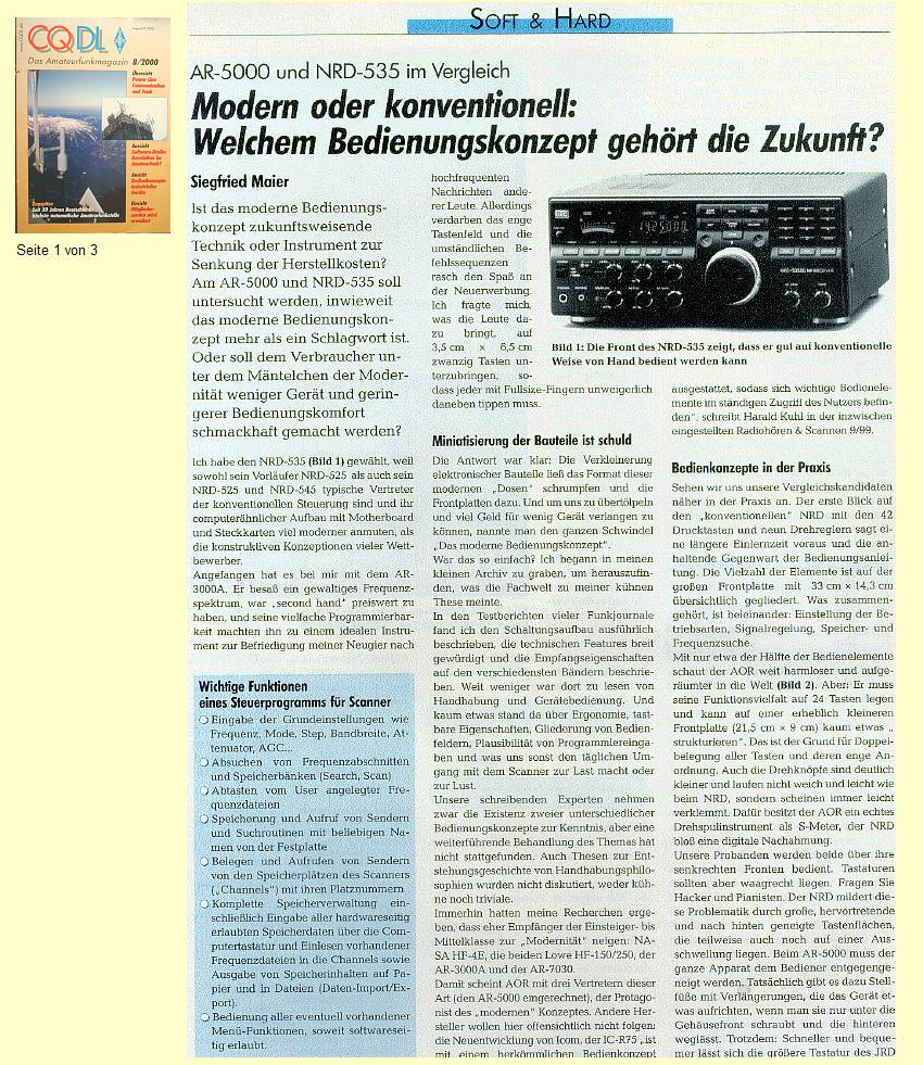 Beitrag in CQDL 8/2000, 1. Seite